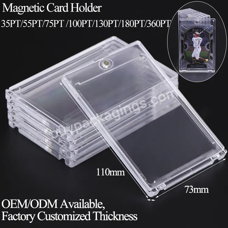 35pt Uv One Touch Magnetic Card Holder Trading Card Protectors Baseball Card Protectors Collection Protector Case For Pokemon - Buy One Touch Magnetic Card Holder,Trading Card Protector,Case For Pokemon.