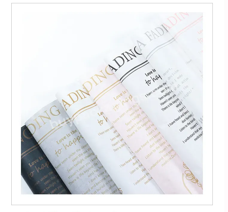 37g English Newspaper Printed Wrapping Tissue Paper Colored Wrapping Flower Paper