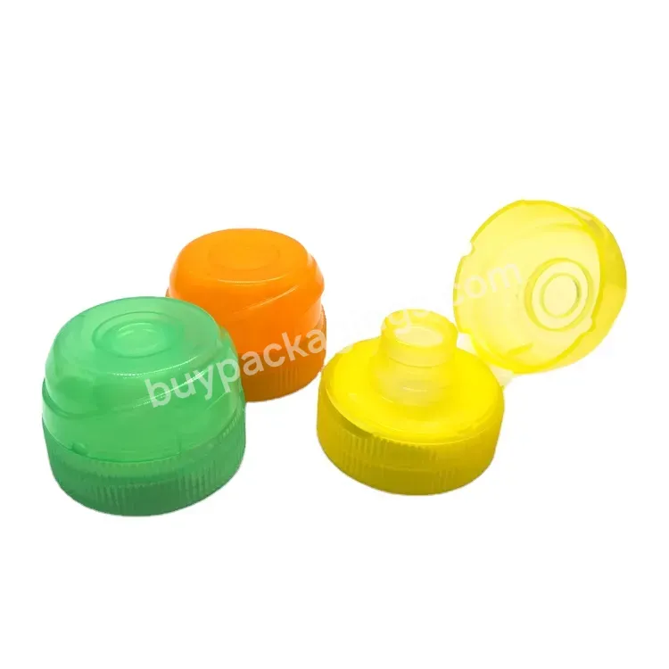 38mm Neck Plastic Flip Top Sport Drink Water Bottle Cap With Silicone Valve