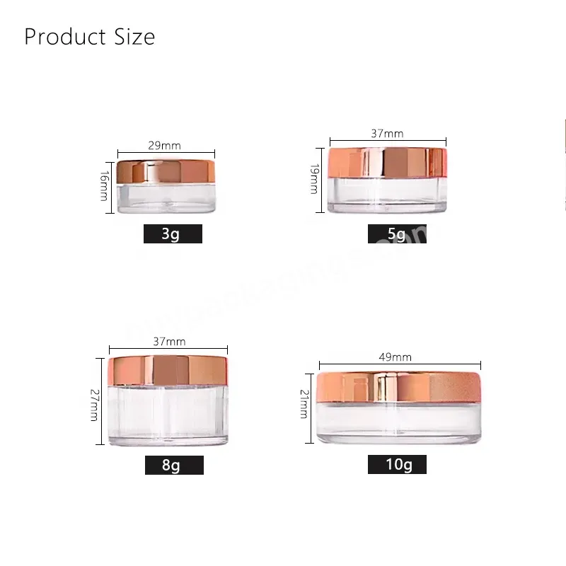 3g 5g 10g 15g 30g 50g Pot Square Cute Cosmetic Jars Plastic For Hand Cream