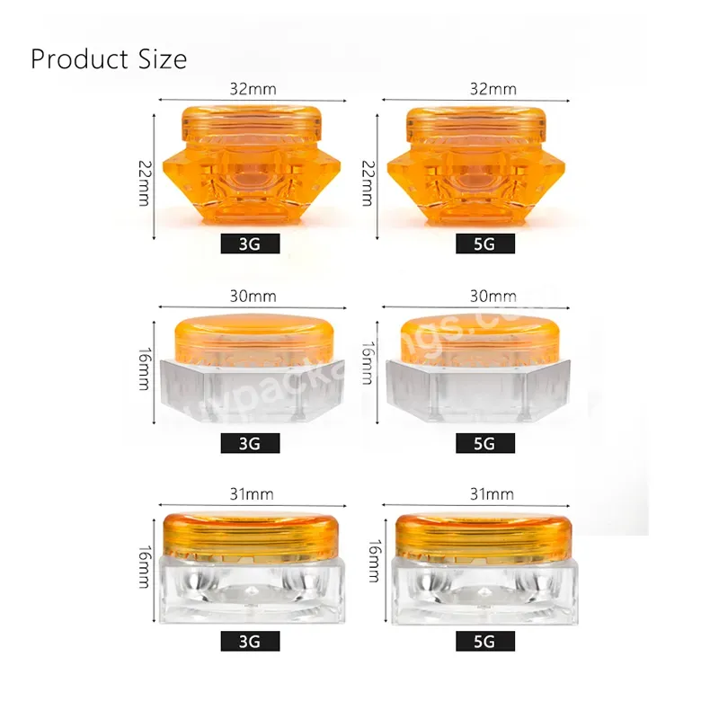 3g 5g 10g 15g 30g Small Clear Cream Jar,Plastic Pot Box Mini Transparent Cosmetic Sample Container With Lids In Stock
