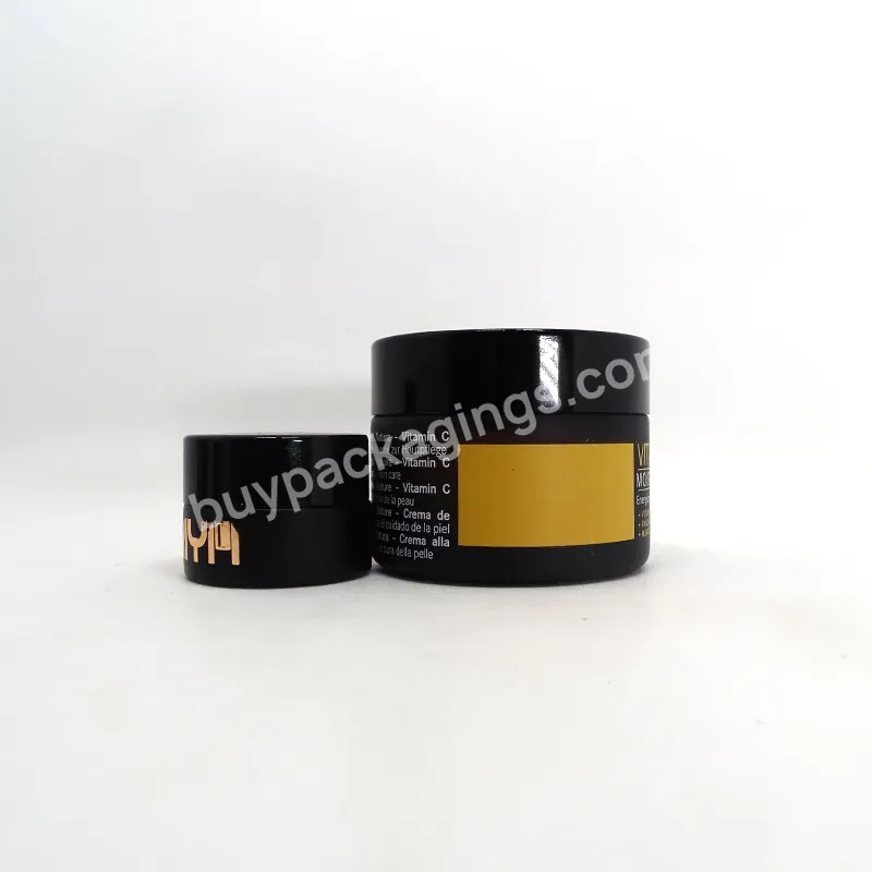 3g 5g 15g 30g 50g 100g 200g Wholesale Black Frosted Empty Glass Cosmetic Cream Jar With Plastic Lid