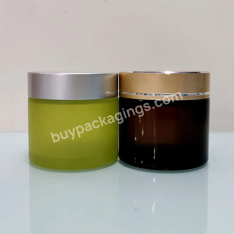 3g 5g 15g 30g 50g 100g 200g Wholesale Black Frosted Empty Glass Cosmetic Cream Jar With Plastic Lid