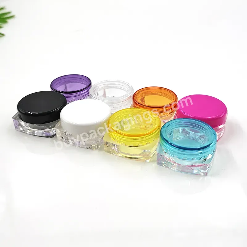 3g 5g 1oz 2 Oz Jar Clear Cream Jar Plastic Pot Box Mini Transparent Cosmetic Sample Container With Lid