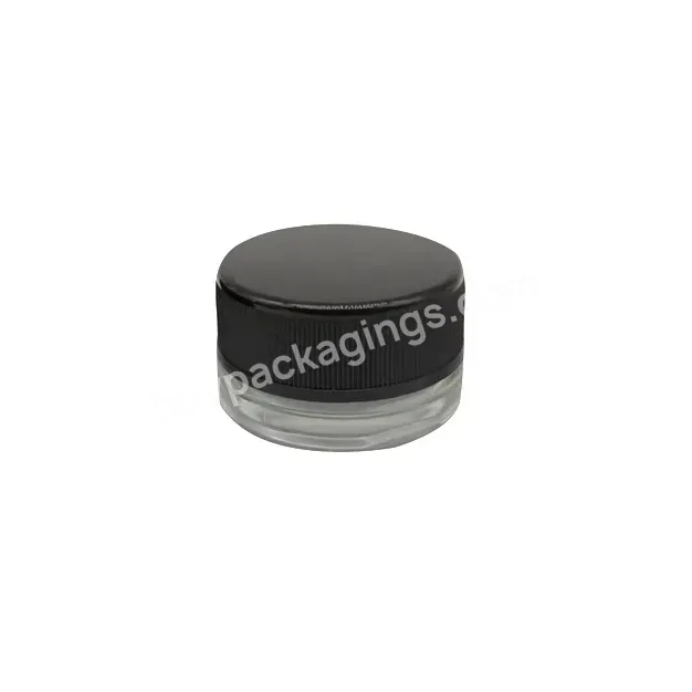 3g 5g 7g 9g Herb Eye Cream Bottle Custom Logo Round And Square Clear Glass Jar With Custom Printed Black Child Proof Lid