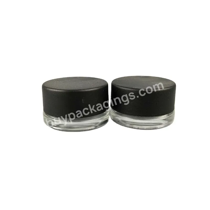 3g 5g 7g 9g Small Clear Glass Cream Jars Custom Logo Round Concentrate Containers Child Resistant Cap Crc Glass Jar