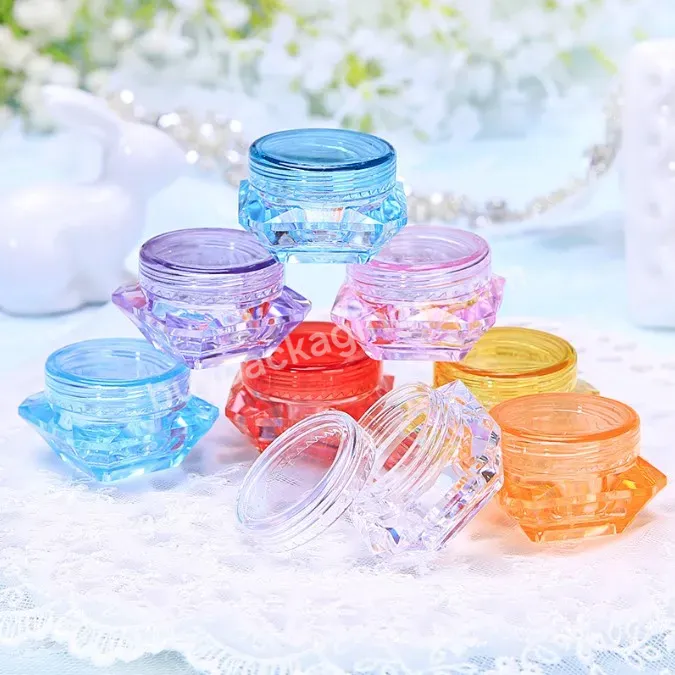 3g 5g Small Sample Wholesale Colored Square Diamond Shape Acrylic Cream Jar With Custom Color Round Cap