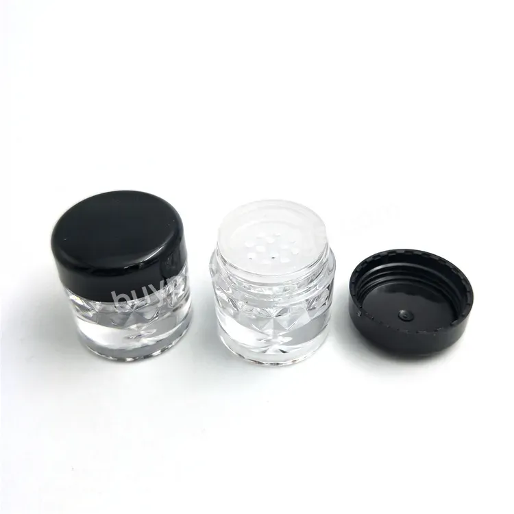 3g Diamond Shape Loose Powder Jars Glitter Jar With Sifter Mesh Empty Diy Nail Glitter Container With Black Cap