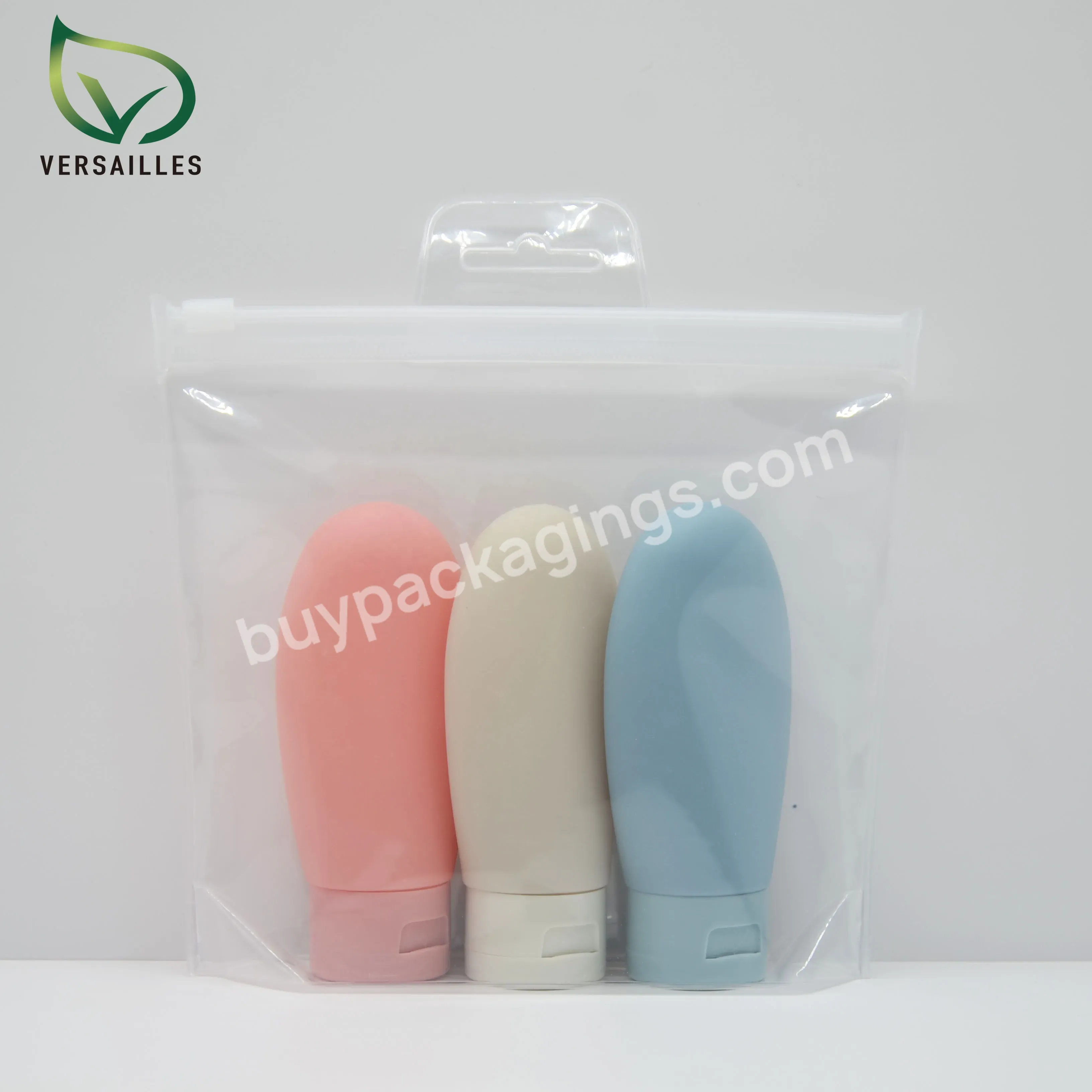 3in1 Nordic Style Suede Pe Hose Cosmetic Bottle Shampoo Lotion Travel Squeeze Bottle Set