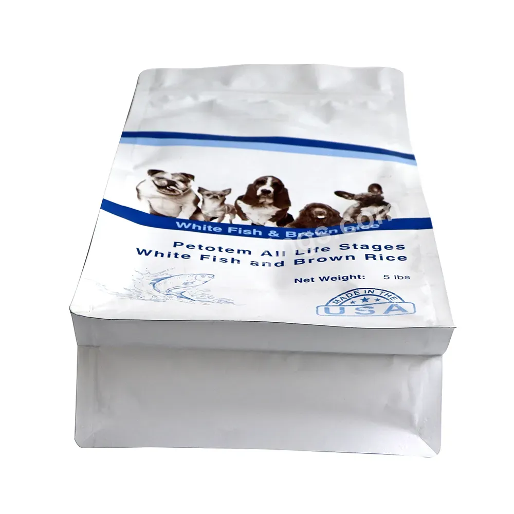 3kg 5kg Dog Food Packaging Bag Pet Food Flat Bottom Bag With Zipper