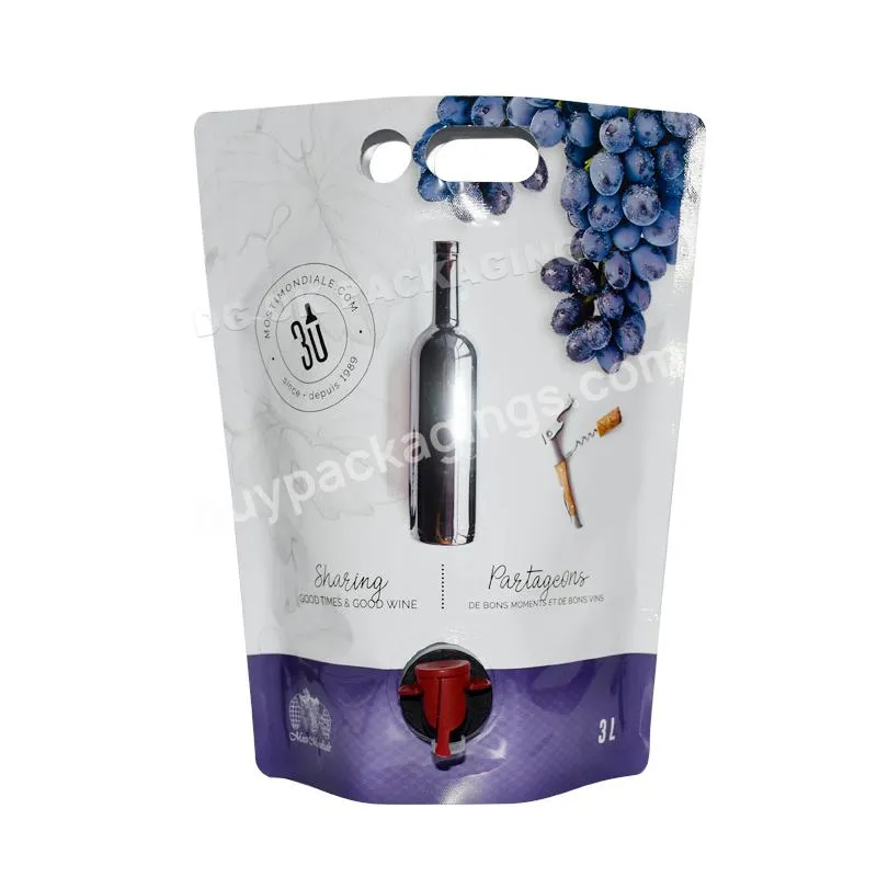 3l 5l 10l Stand Up Bib Bag In Box Spout Packaging Refillable Juice Water Wine Lid Liquid Packaging Bag With Tap