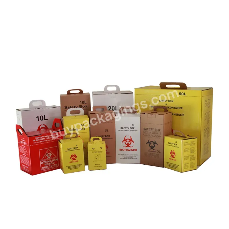 3l 5l 7l 10l 15l 20l Safety Box Hospital Disposable Needle Collection Box Biochemical Incinerate Carton