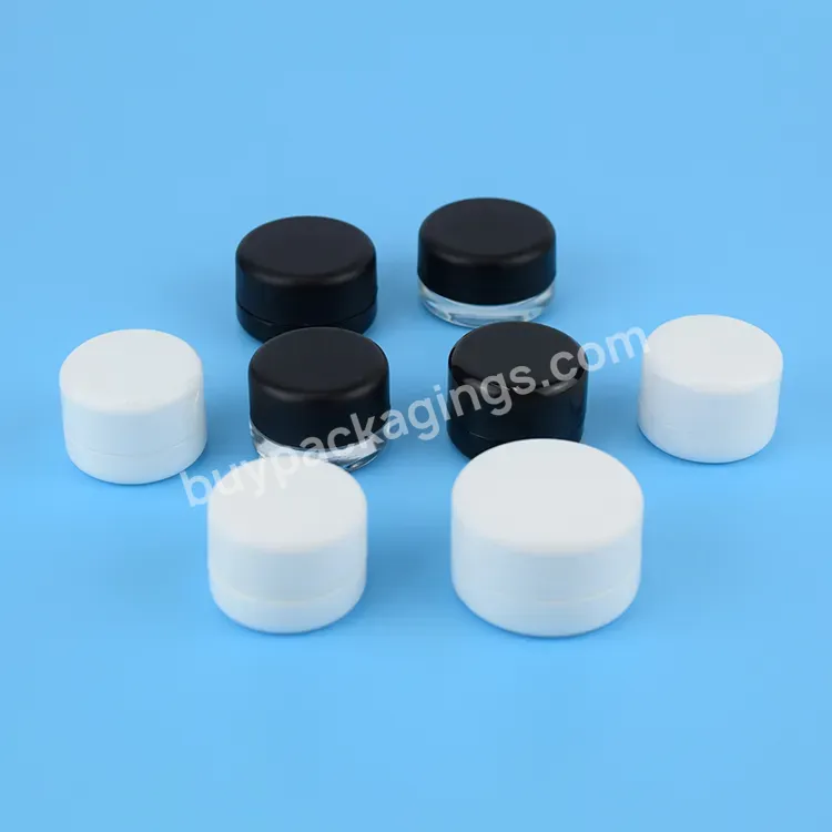 3ml 3g New Shape White Material Round Think Bottom Straight Inside Cr Glass Jar For Concentrates