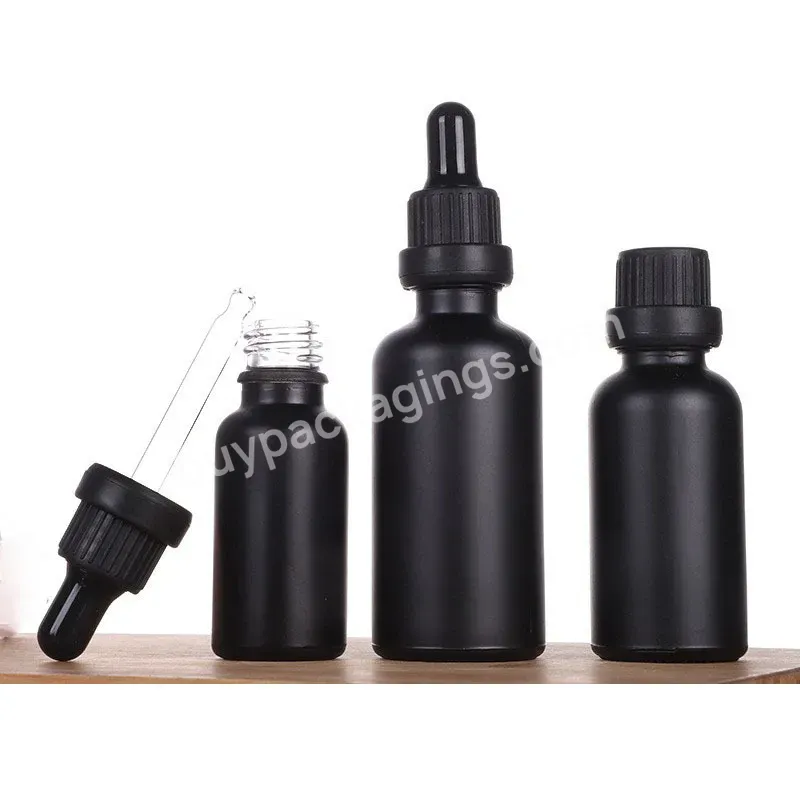 3ml 5ml 10ml 15ml 30ml 50ml 100ml Calabash Frosted Empty Amber Glass Dropper Bottle With Black Top For Essential Oil Bottles