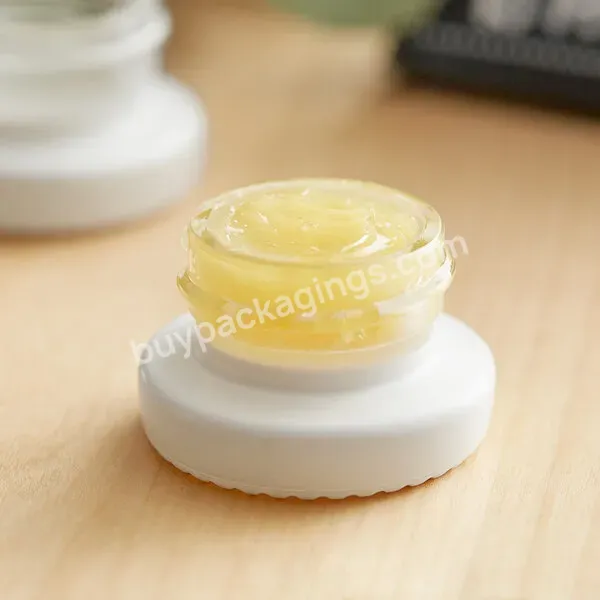 3ml 5ml 7ml Low Profile Thick Glass Containers With White Lids,9ml Concentrate Jars For Oil,Lip Balm,Cosmetics