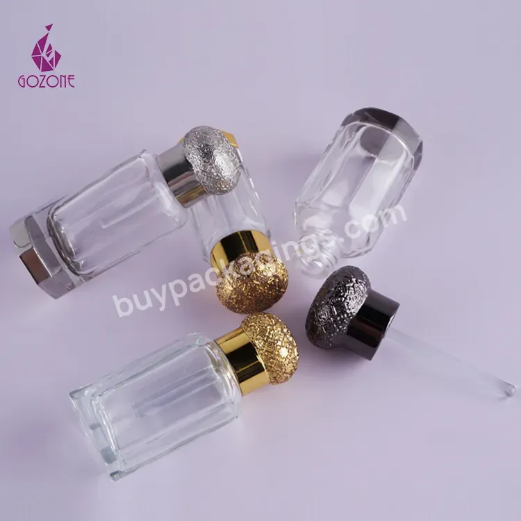 3ml 6ml 12ml Arabian Attar Decorative Glass Oud Perfume Bottle With Zamac Cap