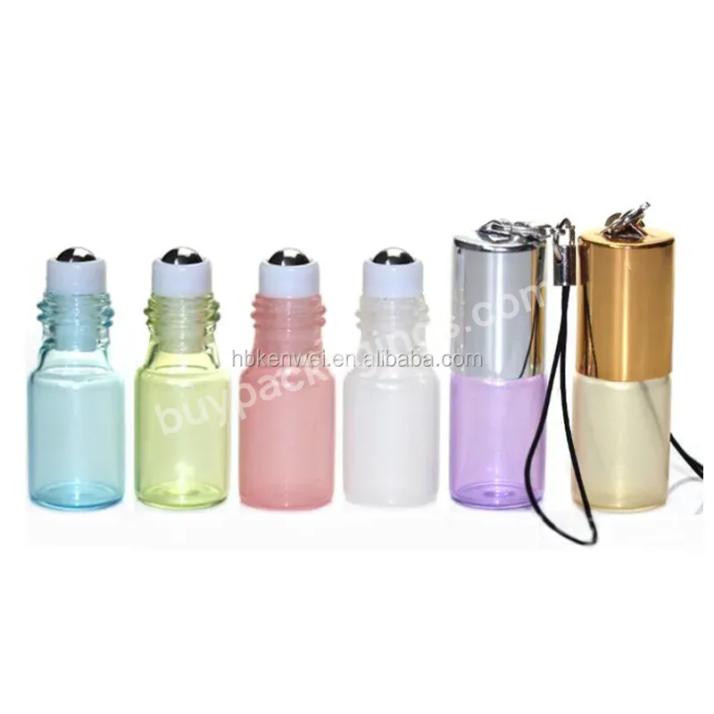 3ml Pearl Color Roller Ball Essential Oil Perfume Bottles With Key Chain