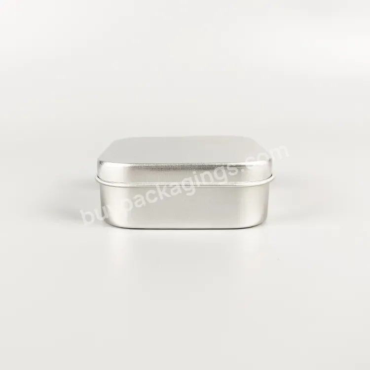 3oz Natural Silver Aluminum Jar Package Square Shape Aluminum Jar Snap On Lid Aluminum Ointment Pot 90g