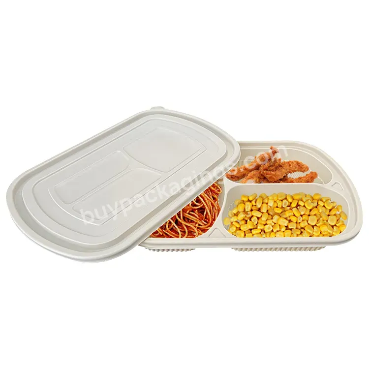 4 5 6 Compartment Eco-friendly Biodegradable Disposable Cornstarch Takeaway Bento Lunch Box Food Container