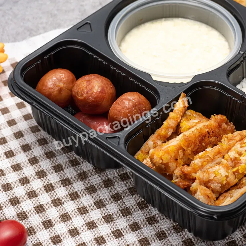 4 Compartment Disposable Food Container 500 Ml Plastic Container With Lid