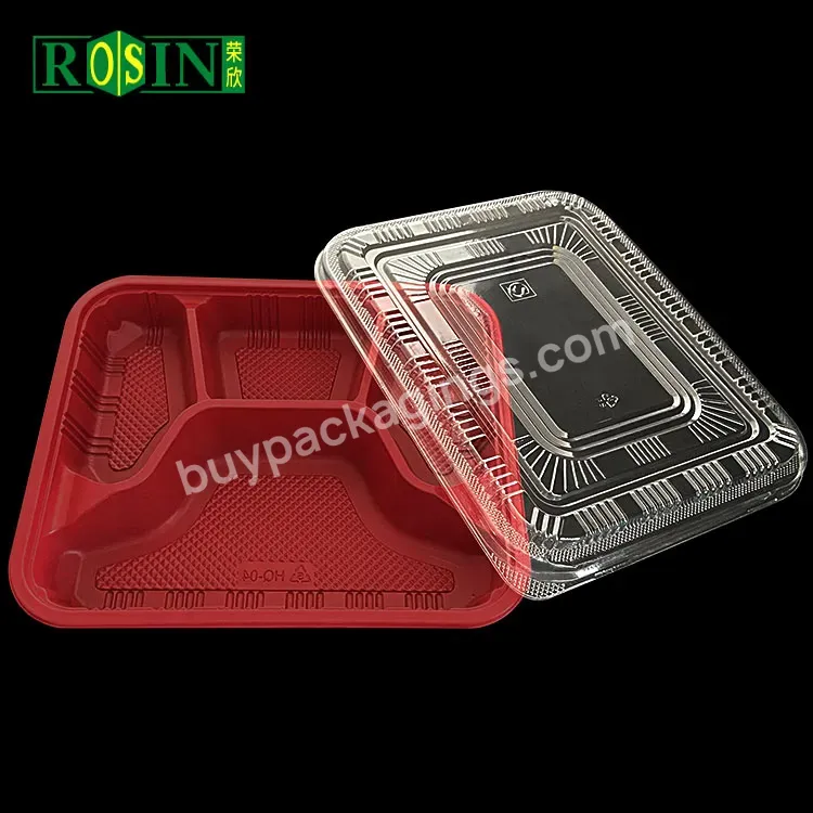 4 Compartment Plastic Food Box Microwave Plastic Food Box Meal Prep Take Out Container Food Box Plastic