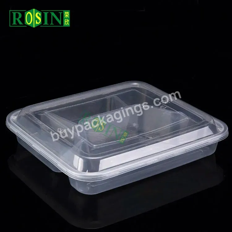 4 Compartments Clear Disposable Bento Lunch Box Plastic Restaurant Hot Food Meal Prep Container For Food Packaging Wholesale