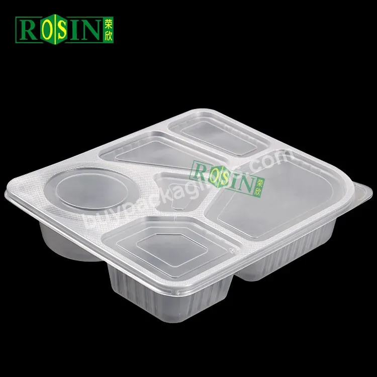 4 Compartments Clear Disposable Bento Lunch Box Plastic Restaurant Hot Food Meal Prep Container For Food Packaging Wholesale