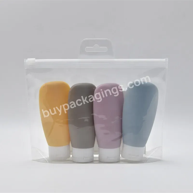 4 In 1 Wholesale Portable Replenishable Outdoor Travel Suit Extruded Shampoo Cosmetics Similar Silicone Travel Bottle Set