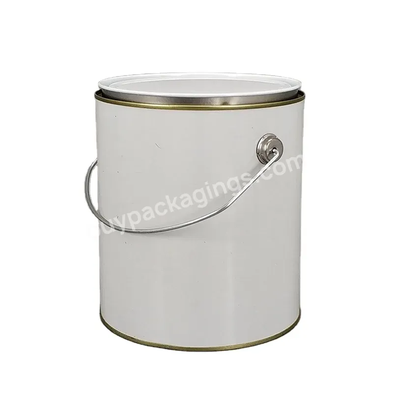 4 Liter / 1 Gallon Empty Metal Tinplate Pails With Triple Tight Lid For Paint