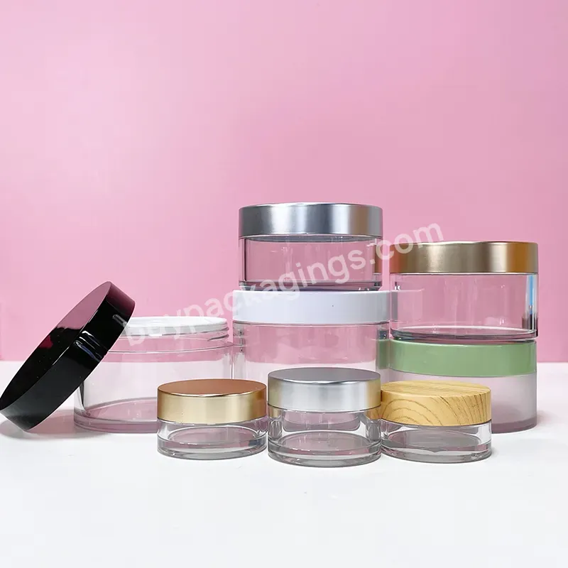 4 Oz 6 Oz 8 Oz 12 Oz 16 Oz Clear Plastic Cream Jars With Lids Powder Straight Sided Pet Cosmetic Jar Containers