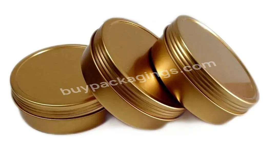 4 Oz Candle Tin Wholesale 100ml Seamless Shallow Tin Jar With Screw Lid In Copper Bronze Gold Color