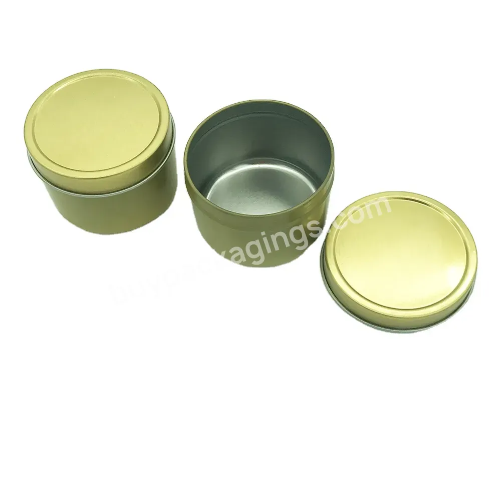 4 Oz Round Gold Pin Storage Cylindrical Tin Can