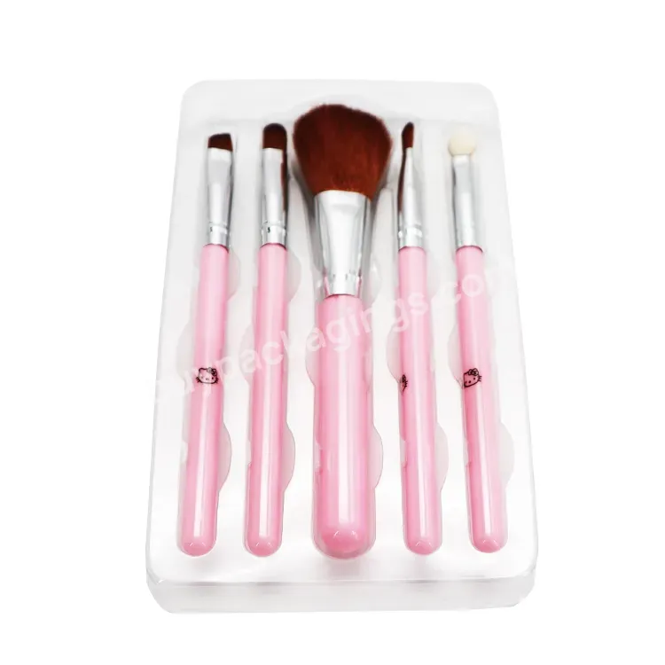 4 Pieces Ps Makeup Boxes Packing Tray Plastic Cosmetic Blister Brush Set Cosmetic Custom Plastic Insert Tray