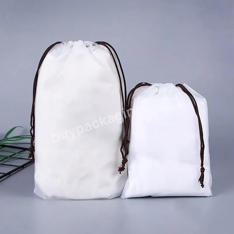 40 X 50 Cm Free Samples Custom Eva Clothing Travel Clothes Frosted Drawstring Plastic Packaging Bag