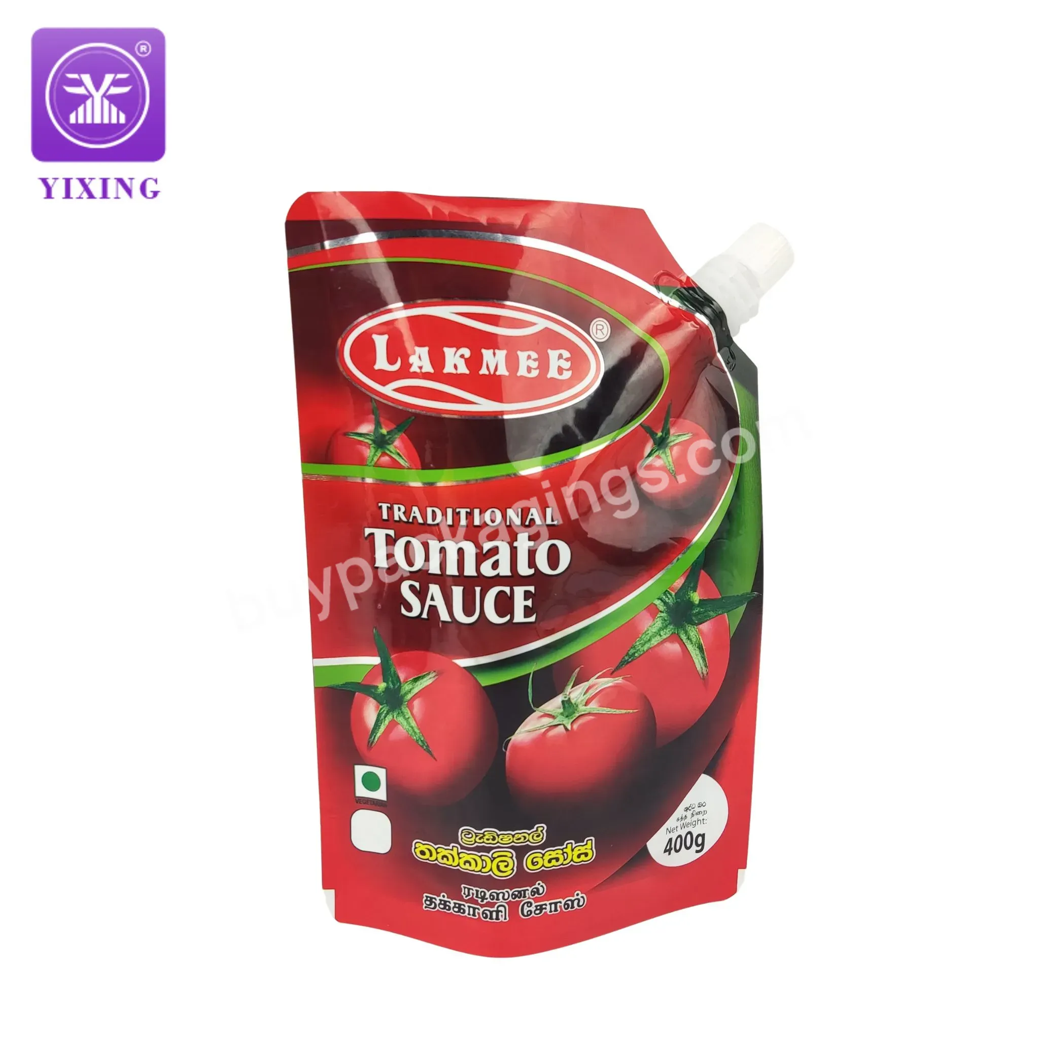 400g Tomato Ketchup Thick Chilli Garlic Sauce Spout Pouch Aluminum Foil Flavoring Packaging Bags