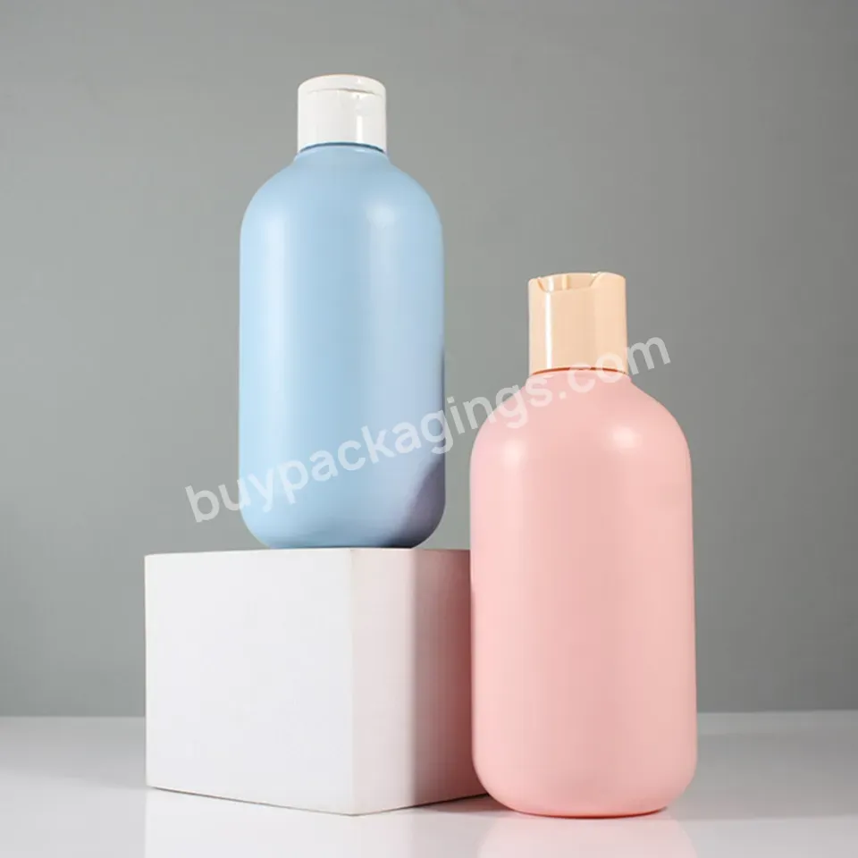 400ml Empty Hdpe Blue Pink Bottle Cosmetic Wash Shower Hair Gel Facial Toner Lotion Bottle With Flip Cap