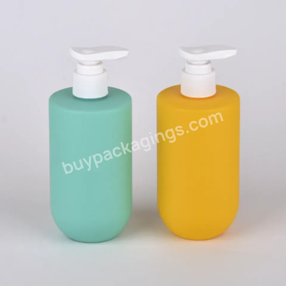 400ml Yellow Green Pump Plastic Hdpe Packaging Bottles Fancy Shampoo Packaging Empty Lotion Pump Bottle