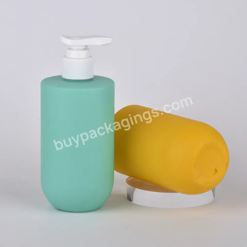 400ml Yellow Green Pump Plastic Hdpe Packaging Bottles Fancy Shampoo Packaging Empty Lotion Pump Bottle