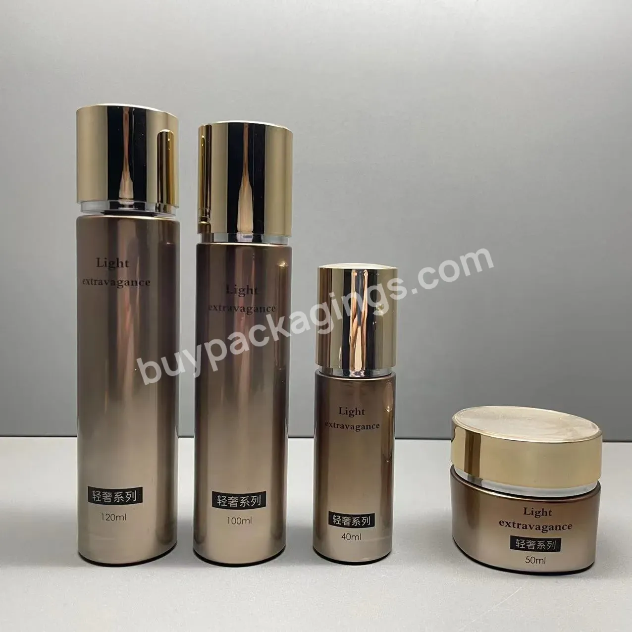 40ml 100ml 120ml 50g Custom Electric Plating Glass Lotion Bottle Jar Round Shape Foundation Cream Liquid Serum Packaging