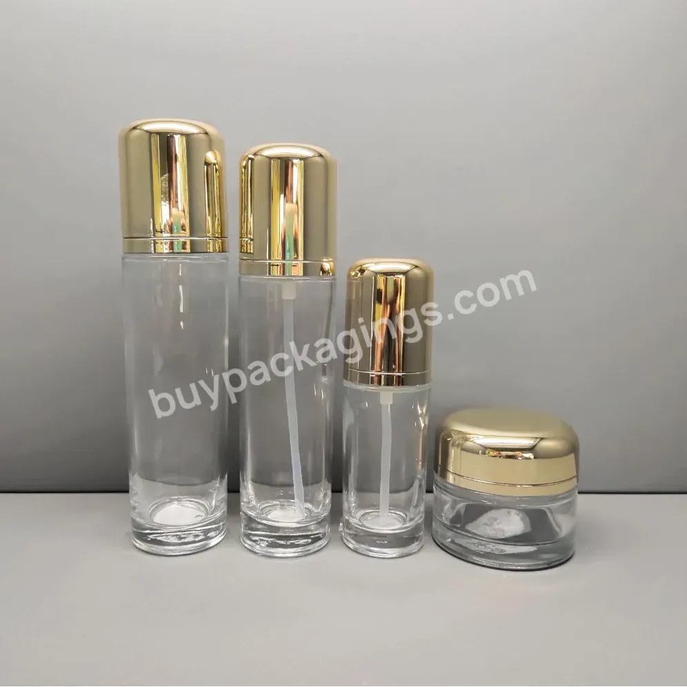 40ml 100ml 120ml Clear Glass Lotion Pump Bottle Packaging Cosmetic Personal Care Skin Cream Jar