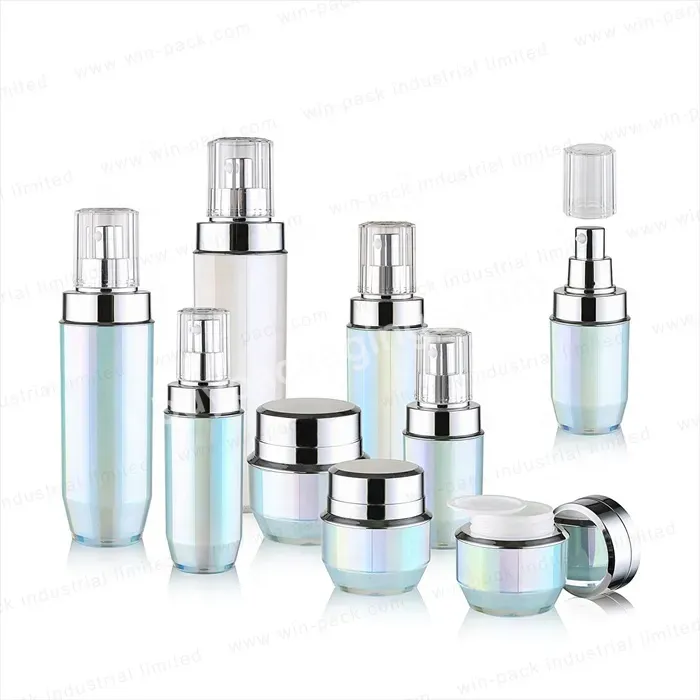 40ml 100ml 120ml Glass Skincare Bottle Packaging Set With Silver Lotion Pump