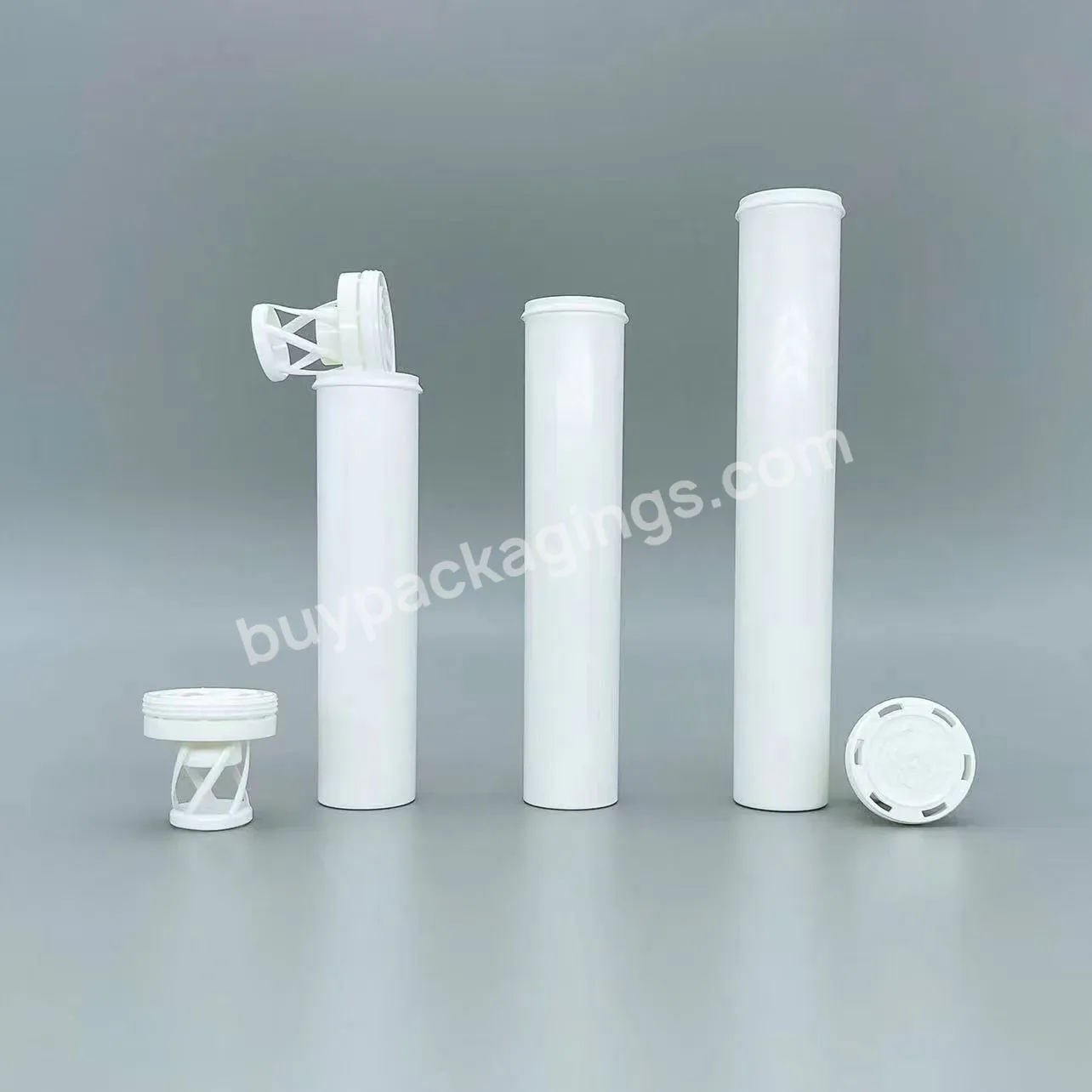 40ml 45ml 55ml White Plastic Tubes For Effervescent With Desiccant Stopper Cover Effervescent Tablet Bottle With Silica Gel