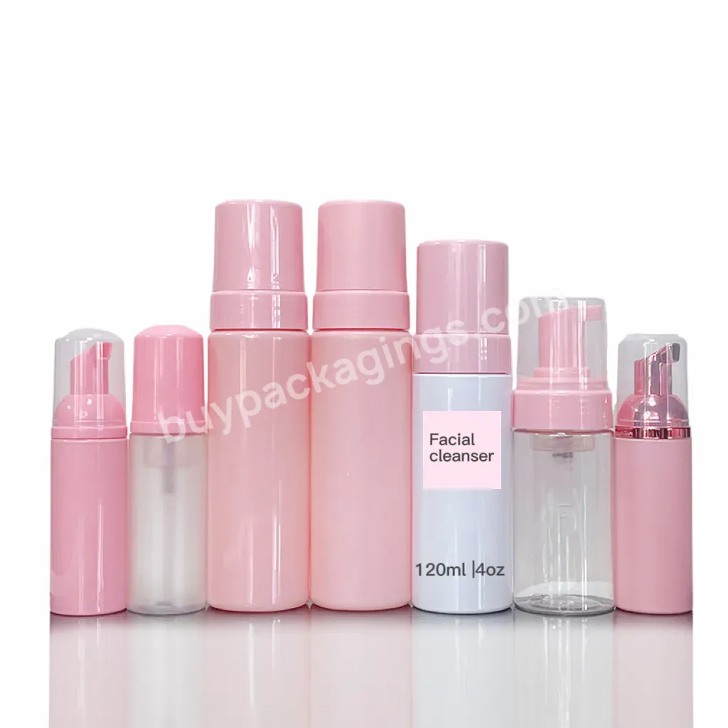 40ml 50 Ml 4 Oz 150ml Mini Cleanser Mousse Bottle Bath Wash Foaming Pink White Frosted Foam Pump Lash Shampoo Bottle 60ml