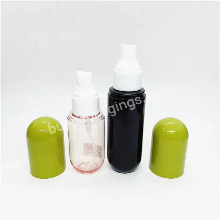 40ml 60ml 100ml Colorful Pet Plastic Color Pill Container Capsule Shaped Pink Blue Cosmetic Spray Pump Bottles