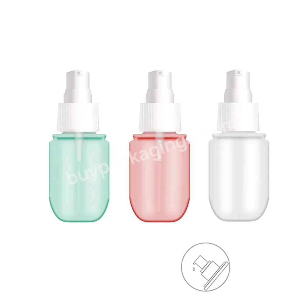 40ml 60ml 120ml 150ml 300ml Lotion Pump Transparent Packaging Blue Pink Clear Color Pill Capsule Shaped Plastic Bottle