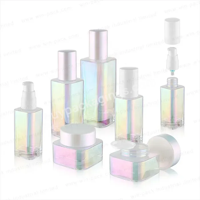 40ml 80ml 110ml Square Toner Bottle Press Lotion Bottle Set Travel Cosmetic Bottle Set