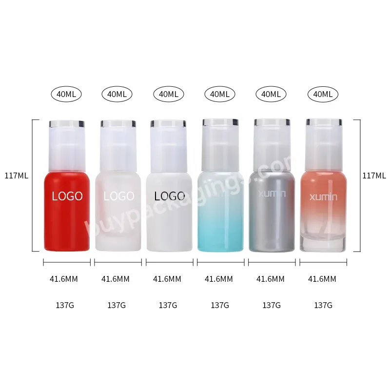 40ml Glass Lotion Bottle Red/pikn/blue/white/clear Multi Color Custom Glass Bottle 40 Ml Skin Care Glass Bottle