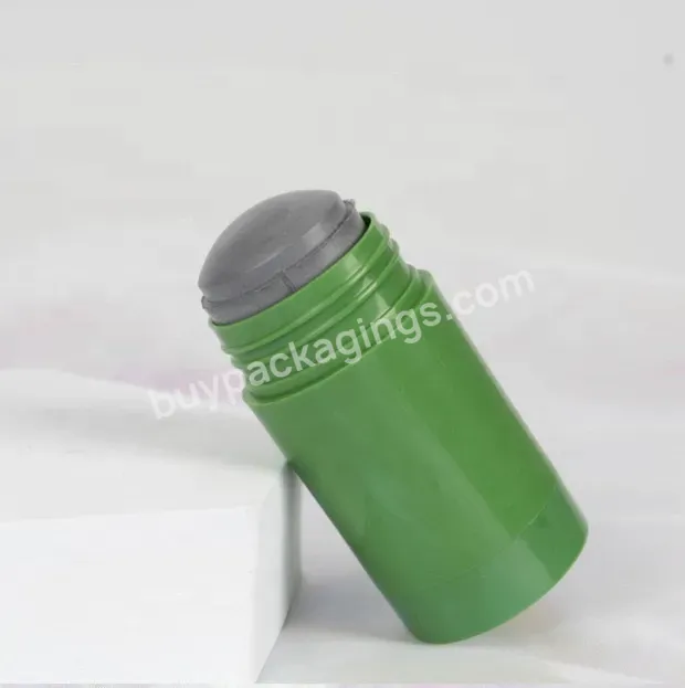 40ml Green Masking Stick Packaging Eco Friendly Empty Twist Up Soft Touch Round Refillable Packing Deodorant Stick Container