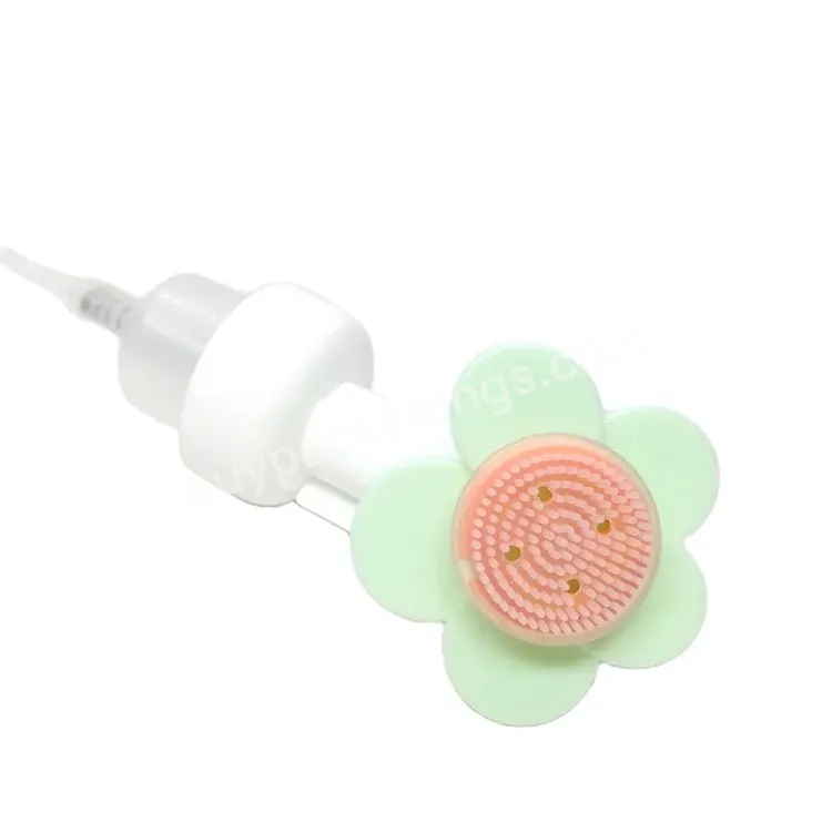 40mm Flower Shape Foam Pump Dispenser With Silicone Brush