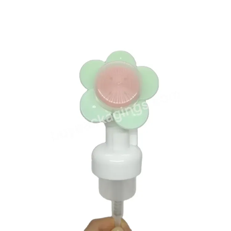 40mm Flower Shape Foam Pump Dispenser With Silicone Brush - Buy Foam Pump Dispenser With Silicone Brush,Flower Foam Pump 40mm,Flower Pump Dispenser.